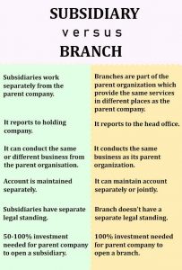 Subsidiary vs Branch